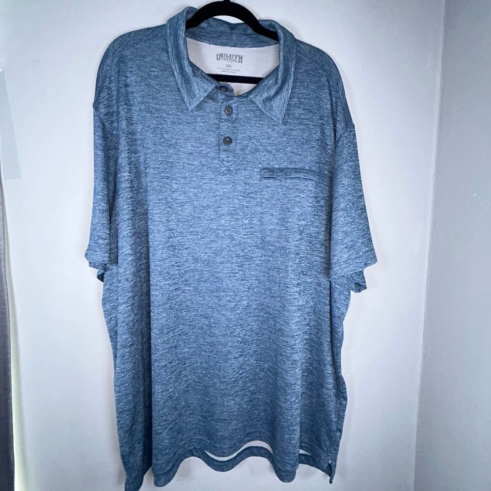 Duluth Trading Performance Polo Heathered Blue Mens Sz 2XL